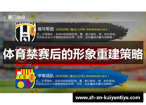 体育禁赛后的形象重建策略 体育禁赛后的形象重建策略