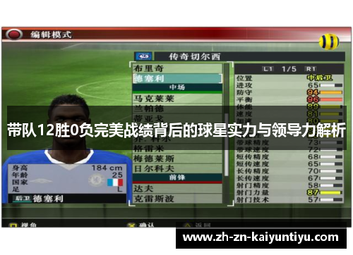 带队12胜0负完美战绩背后的球星实力与领导力解析 带队12胜0负完美战绩背后的球星实力与领导力解析