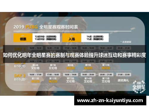 如何优化明年全明星赛的赛制与观赛体验提升球迷互动和赛事精彩度